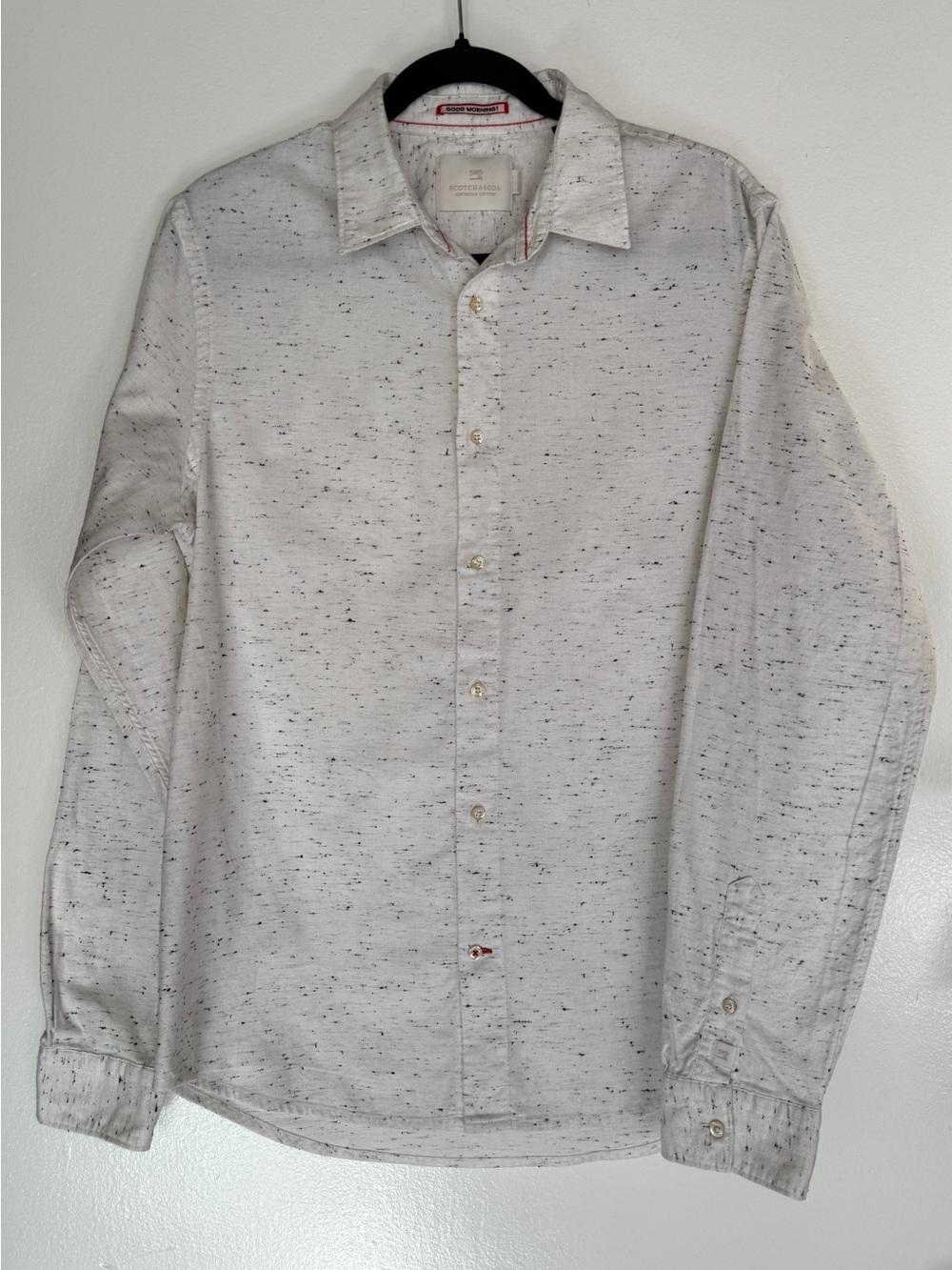 Scotch & Soda Amsterdam Couture Speckled Cream Button-Up Shirt